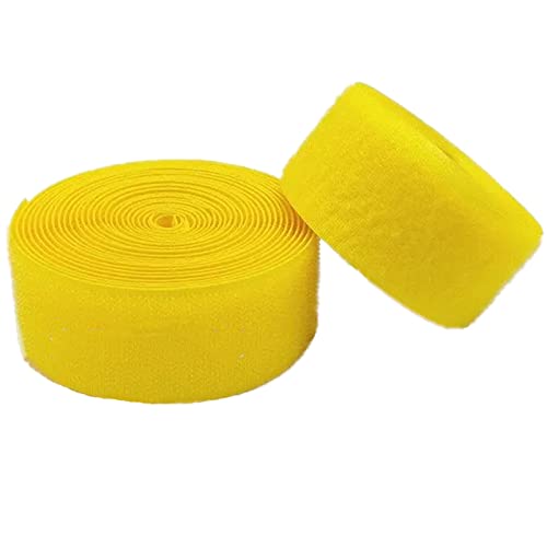 Klettband zum Einnähen, Nylonband zum Befestigen, Klettband for Aufnähen, 20 mm, nicht klebende Befestigungsstreifen for Stoff, Heimwerken, Einrichtungskleidung(Yellow,20mm x 10Yards) von OXOLAMRIN