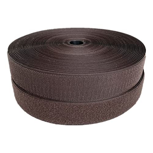 Klettband zum Einnähen, Nylonband zum Befestigen, Klettband for Aufnähen, 25 mm, nicht klebende Befestigungsstreifen for Stoff, Heimwerken, Heimtextilien, Kleidung, Schuhe(Coffee,25mm x 25Yards) von OXOLAMRIN