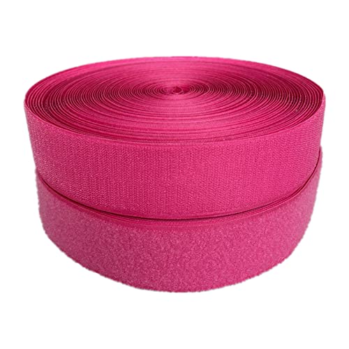 Klettband zum Einnähen, Nylonband zum Befestigen, Klettband for Aufnähen, 25 mm, nicht klebende Befestigungsstreifen for Stoff, Heimwerken, Heimtextilien, Kleidung, Schuhe(RoseRed,25mm x 5Yards) von OXOLAMRIN