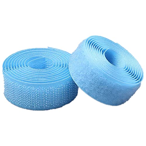 Klettband zum Einnähen, Nylonband zum Befestigen, Klettband for Aufnähen, 25 mm, nicht klebender Nylon-Stoffverschluss(Sky Blue,25MM x 5Yard) von OXOLAMRIN