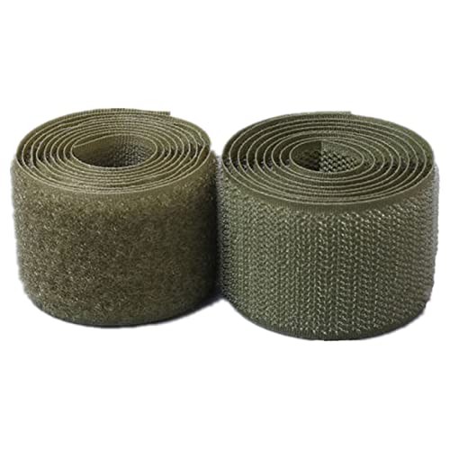 Klettband zum Einnähen, Nylonband zum Befestigen, Klettband for Aufnähen, 38 mm, nicht selbstklebender Nylonstreifenverschluss(Army Green,38MM x 5 Yards) von OXOLAMRIN