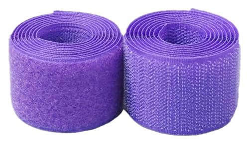 Klettband zum Einnähen, Nylonband zum Befestigen, Klettband for Aufnähen, 38 mm, nicht selbstklebender Nylonstreifenverschluss(Purple,38MM x 2 Yards) von OXOLAMRIN