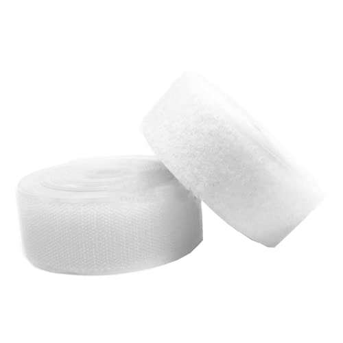 Klettband zum Einnähen, Nylonband zum Befestigen, Klettband for Aufnähen, nicht klebendes Klebeband aus Nylongewebe, klebriges Befestigungsband for Nähen von Befestigungskissen, 5 Yards/Paar(White,20M von OXOLAMRIN