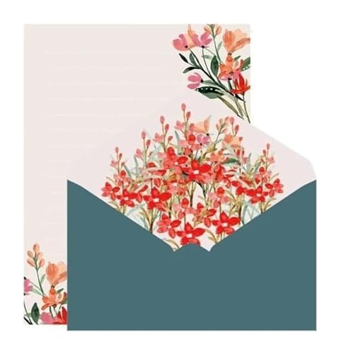 OXOLAMRIN Hochzeitseinladungen，Hohlblumenkarten， 6-teiliges Briefpapier-Set mit Blumenumschlägen, Kawaii-Briefpapier, Hochzeitsgrußkarten-Umschlag, Einladungs-Umschlag-Set, Partyzubehör,(Lily) von OXOLAMRIN