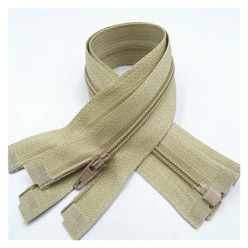 OXOLAMRIN Trennende Reißverschlüsse, Reißverschluss, 5 Stück, offenes Ende, 20–60 cm, geeignet for den Nähprozess von Kleidungsstücken(Khaki,25CM-5PCS) von OXOLAMRIN