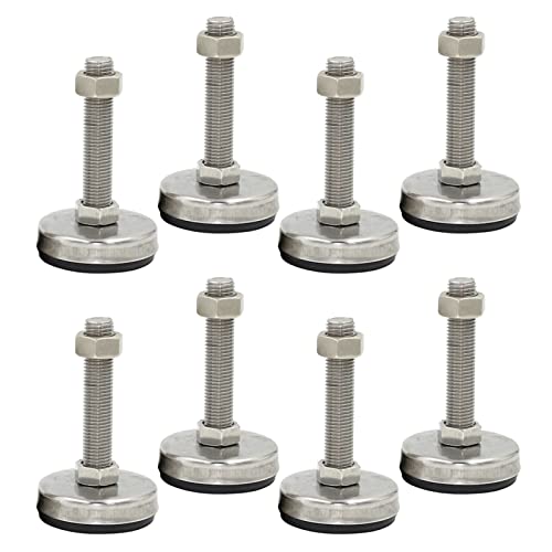 Schraubstahl kann den Tischfuß einstellen, 8er-Pack 65 mm Edelstahl-Nivellierfüße mit Schraube, verstellbare Möbelbeine, Nivellierer for Büromöbel und mechanische Geräte(M12x60mm) von OXOLAMRIN