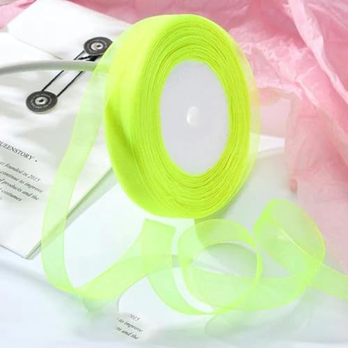 Transparentes Chiffonband, Geschenkband, 12mm-40mm 50 Yards Organzaband for Verpacken von Weihnachtsfeiern, Heimwerken, Geschenkverpackungen, Hochzeitsdekorationen, Bändern aus handgefertigtem Stoff(F von OXOLAMRIN