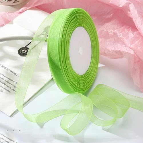 Transparentes Chiffonband, Geschenkband, 12mm-40mm 50 Yards Organzaband for Verpacken von Weihnachtsfeiern, Heimwerken, Geschenkverpackungen, Hochzeitsdekorationen, Bändern aus handgefertigtem Stoff(F von OXOLAMRIN