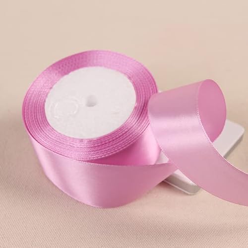 Transparentes Chiffonband, Geschenkband, 25 Yards 6 10 15 20 25 40 50 mm Satinband Bänder for Party Hochzeit Dekoration handgemachte Rose Schmetterling Haarspange Geschenke Band(Pink purple,25mmSatin von OXOLAMRIN