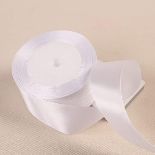 Transparentes Chiffonband, Geschenkband, 25 Yards 6 10 15 20 25 40 50 mm Satinband Bänder for Party Hochzeit Dekoration handgemachte Rose Schmetterling Haarspange Geschenke Band(White,6mmSatin Ribbon) von OXOLAMRIN