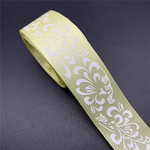 Transparentes Chiffonband, Geschenkband, 5yards/lot 1'(25mm) Polyester Band Druck Blume Satin Band for Haar Bogen Party Weihnachten Hochzeit Dekoration(11) von OXOLAMRIN