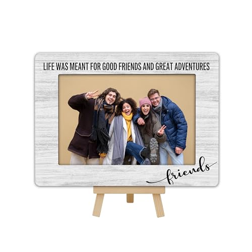 OXRUN Best Friends Bilderrahmen, BFF Gifts Holz-Bilderrahmen mit Staffelei, Display-Fotoeinsatz, 10 x 15 cm, Freundschafts-Bilderrahmen für Tischdisplay – B15 von OXRUN