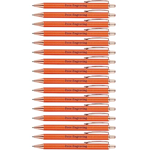 OXYEFEI Bling Kugelschreiber Personalisiert (Orange, 16 Stück) von OXYEFEI