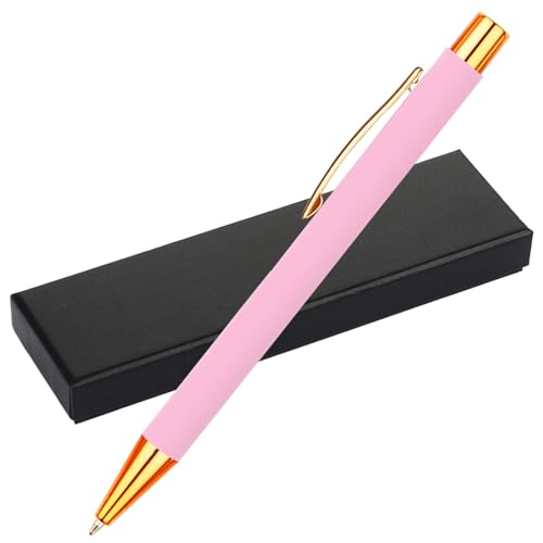 OXYEFEI Kugelschreiber Hochwertig,Kugelschreiber Metall,Einziehbarer Stift Rosegold,Schreibfarbe schwarz,Büroartikel(Rosa) von OXYEFEI