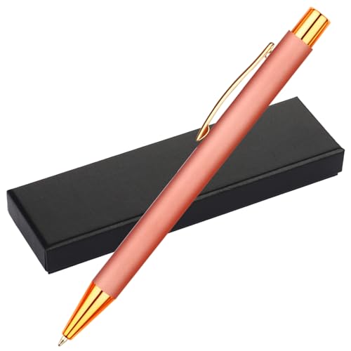 OXYEFEI Kugelschreiber Hochwertig,Kugelschreiber Metall,Einziehbarer Stift Rosegold,Schreibfarbe schwarz,Büroartikel(Roségold) von OXYEFEI