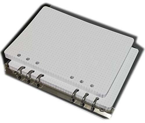 100 Blatt 120 g - Punkte 5 mm - Dotted Bullet Journal - Ersatz mit 6 Löchern - Format A5 14,5 x 20,5 cm - für Organizer mit 6 Ringen von OY