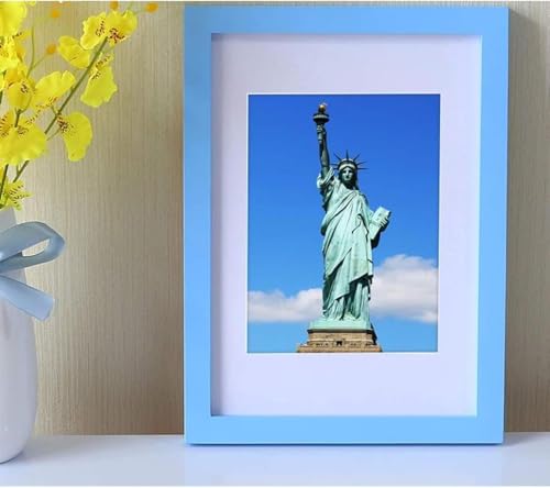 OYUCDAGQ Fotorahmen Fotorahmen, Massivholz-Fotorahmen, personalisierter Fotorahmen, Wandbehang, offener Puzzle-Rahmen-Sky Blue||14 inch [28 * 35.4cm] von OYUCDAGQ