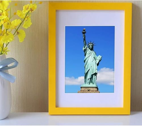 OYUCDAGQ Fotorahmen Fotorahmen, Massivholz-Fotorahmen, personalisierter Fotorahmen, Wandbehang, offener Puzzle-Rahmen-Yellow||12 inch [30.5 * 25.4cm] von OYUCDAGQ