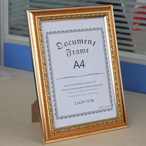 OYUCDAGQ Fotorahmen Fotorahmen für Zertifikate, Fotorahmen für Geschäftslizenzen, für Unternehmenszertifikate/Dokumente-Gold||A4 certificate von OYUCDAGQ