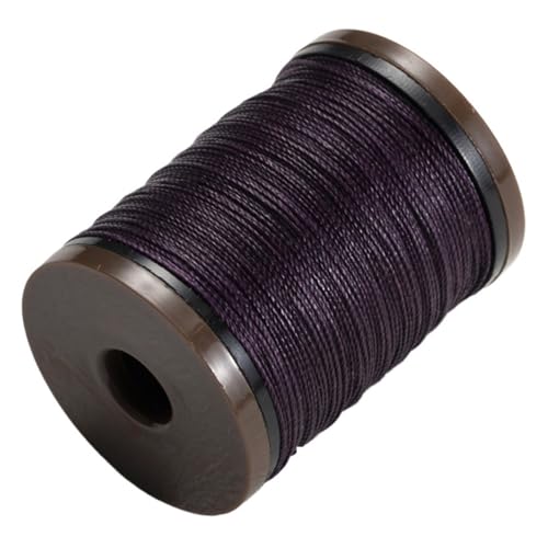 Handgefertigtes Leder-Nähwachsgarn, 0,4–0,8 mm, Polyester, geflochtenes Seil, hochfest, für Armbänder, zum Dekorieren von runden gewachsten Fäden (09 Dunkelviolett, Durchmesser 0,4 mm) von OZFJJWY