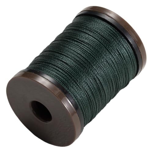 Handgefertigtes Leder-Nähwachsgarn, 0,4–0,8 mm, Polyester, geflochtenes Seil, hochfest, für Armbänder, zum Dekorieren von runden gewachsten Fäden (17 dunkelgrün, Durchmesser 0,5 mm) von OZFJJWY