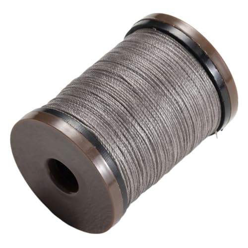 Handgefertigtes Leder-Nähwachsgarn, 0,4–0,8 mm, Polyester, geflochtenes Seil, hochfest, für Armbänder, zum Dekorieren von runden gewachsten Fäden (42 hellgrau, Durchmesser 0,4 mm) von OZFJJWY