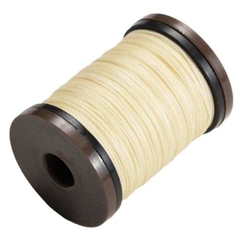 Handgefertigtes Leder-Nähwachsgarn, 0,4–0,8 mm, Polyester, geflochtenes Seil, hohe Festigkeit, für Armbänder, zum Dekorieren von runden gewachsten Fäden (02 Beige, Durchmesser 0,6 mm) von OZFJJWY