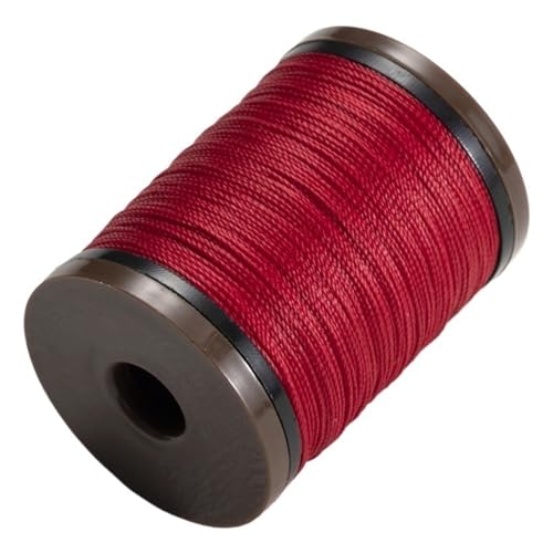 Handgefertigtes Leder-Nähwachsgarn, 0,4–0,8 mm, Polyester, geflochtenes Seil, hohe Festigkeit, für Armbänder, zum Dekorieren von runden gewachsten Fäden (14 rot, Durchmesser 0,5 mm) von OZFJJWY