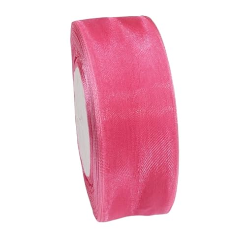 Transparentes Chiffonband, Organza-Satinband for Geschenkpapier, Dekoration, Hochzeitsstrauß, Party, Girlande, Spitzenstoff, 9,1 m(256,20mm) von OZFJJWY