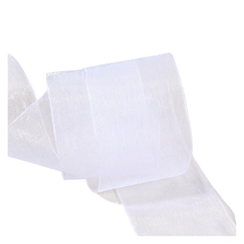 Transparentes Chiffonband, Organza-Satinband für Geschenkverpackung, Dekoration, Hochzeitsstrauß, Party, Girlande, Spitzenstoff, 9,1 m (001,38 mm) von OZFJJWY