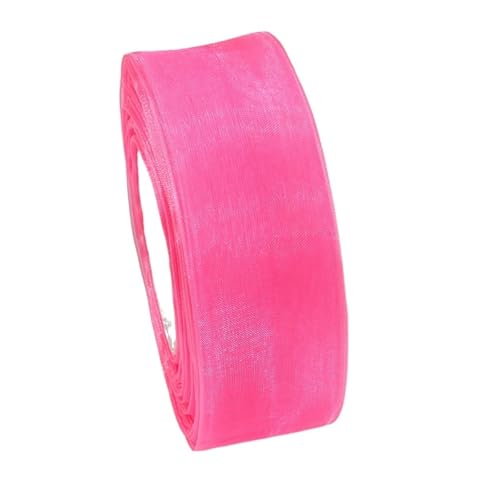 Transparentes Chiffonband, Organza-Satinband für Geschenkverpackung, Dekoration, Hochzeitsstrauß, Party, Girlande, Spitzenstoff, 9,1 m (005,10 mm) von OZFJJWY