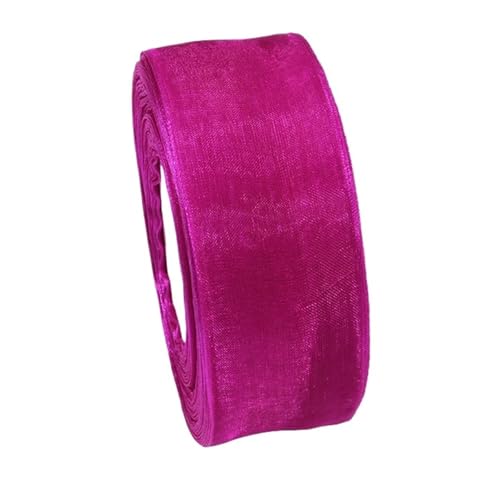 Transparentes Chiffonband, Organza-Satinband für Geschenkverpackung, Dekoration, Hochzeitsstrauß, Party, Girlande, Spitzenstoff, 9,1 m (027,10 mm) von OZFJJWY