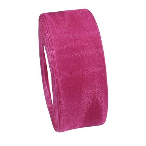 Transparentes Chiffonband, Organza-Satinband für Geschenkverpackung, Dekoration, Hochzeitsstrauß, Party, Girlande, Spitzenstoff, 9,1 m (028,10 mm) von OZFJJWY