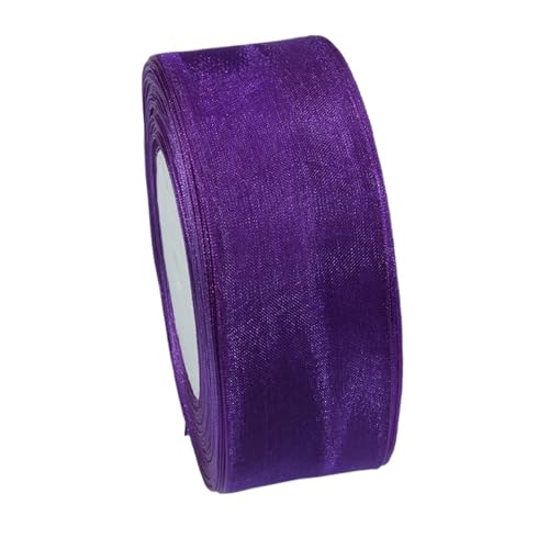 Transparentes Chiffonband, Organza-Satinband für Geschenkverpackung, Dekoration, Hochzeitsstrauß, Party, Girlande, Spitzenstoff, 9,1 m (034,10 mm) von OZFJJWY