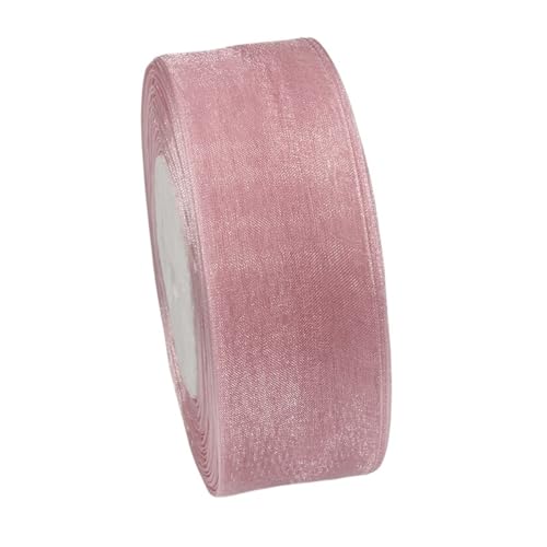 Transparentes Chiffonband, Organza-Satinband für Geschenkverpackung, Dekoration, Hochzeitsstrauß, Party, Girlande, Spitzenstoff, 9,1 m (041,15 mm) von OZFJJWY