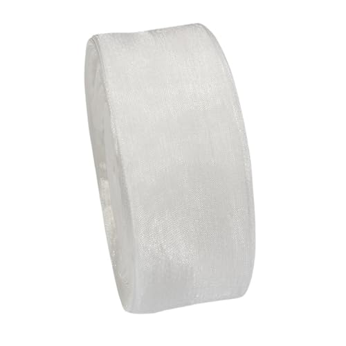 Transparentes Chiffonband, Organza-Satinband für Geschenkverpackung, Dekoration, Hochzeitsstrauß, Party, Girlande, Spitzenstoff, 9,1 m (042,10 mm) von OZFJJWY