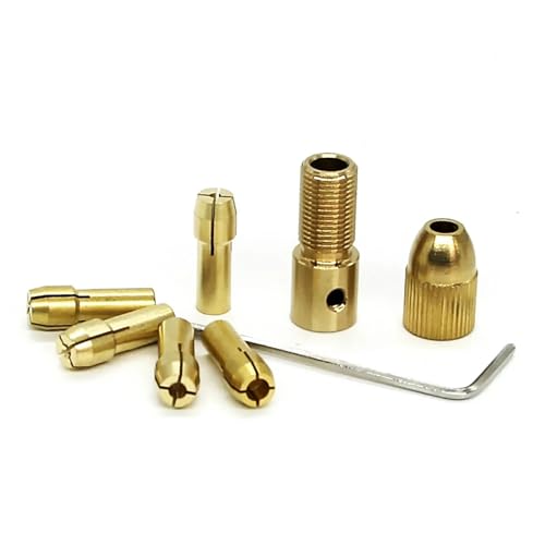 Messing-Spannzange Messing Collet Mini Bohrfutter for Elektromotor Welle Bohrer Werkzeug Chuck Adapter Quick Release Keyless Bit Adapt Messing Bohrfutter (Color : 3.17mm T) von OZLCUA