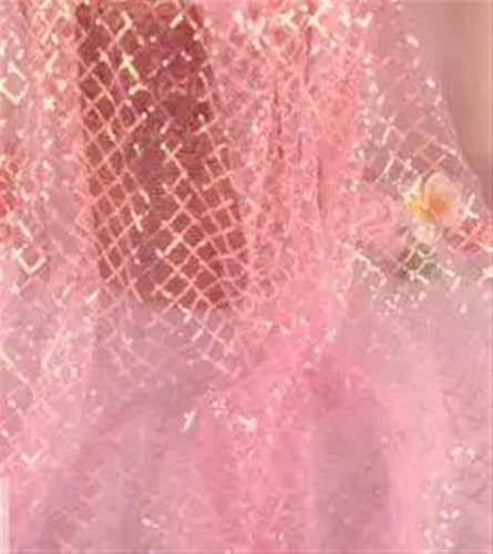 OZLCUA Brautkleid-Stoff Paillettenstoff Tüll Gaze Mesh for Hausgarten Hochzeit Brithday Party Bühnenkleidung Stoff Hochzeitsdekoration Stoffe Hochzeit Schleier(Pink) von OZLCUA