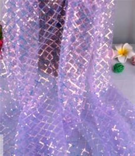 OZLCUA Brautkleid-Stoff Paillettenstoff Tüll Gaze Mesh for Hausgarten Hochzeit Brithday Party Bühnenkleidung Stoff Hochzeitsdekoration Stoffe Hochzeit Schleier(Purple) von OZLCUA