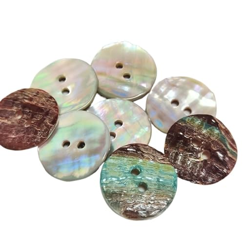 OZLCUA Knöpfe 10Pcs Natural Abalone Pearl Shell Buttons for Clothing Sewing Accessories Scrapbooking DIY Garment 2-Holes Round Shell Button Knöpfe Zum Basteln(10mm) von OZLCUA