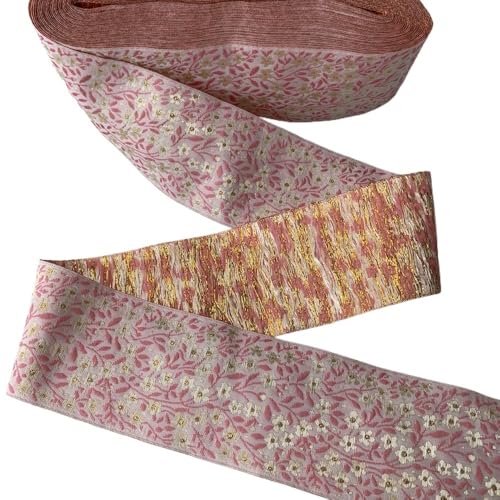 OZLCUA Stickereiband 10 Yards 2 Zoll 1" Blumenstickereiband Kleidungsstück Haarschmuck Dekorative Accessoires Spitzengurtband Webband Zum Nähen(03,25MMX10YARDS) von OZLCUA