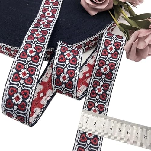 OZLCUA Stickereiband 2 mt/los Wein Blume Spitze Rand Trim Band Stoff Gestickte Applikationen Nähen Handwerk Häkeln Hochzeit Kleid Kleidung Webband Zum Nähen(D) von OZLCUA