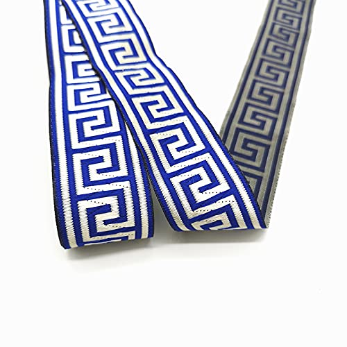 OZLCUA Stickereiband 3 Yards Stickerei Spitzenbesatz Band Spitzenbesatz Kleidung Tasche Zubehör Bestickt DIY Stoff Webband Zum Nähen(Blue) von OZLCUA