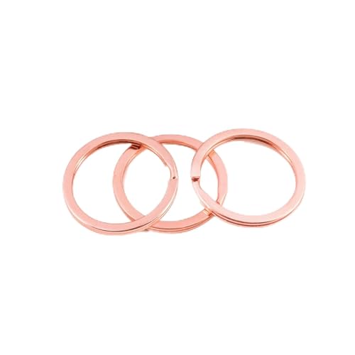 OZXJW 10 Teile/los Gold Farbe Metall Blank Schlüsselring Split Ring Keyfob Schlüssel Halter for Schlüssel Kette Schlüsselbund DIY Schmuck Machen(Rose Gold,23MM) von OZXJW