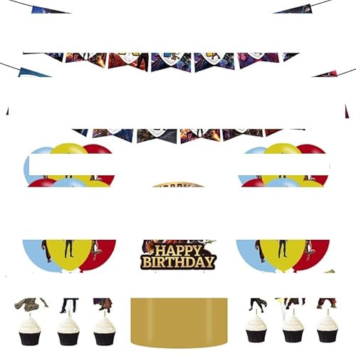 32 Pcs Grroot Themed Geburtstag Dekorationen, OZXVXZO Grroot Party Supplies, Grroot Geburtstagsparty Dekorationen Balloons Banner Cupcake Toppers Luftballon für Kinder Geburtstagsdeko von OZXVXZO