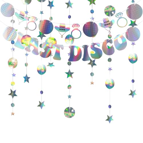 OZXVXZO Bunt Glitzer Papier Circle Dots Garland, Disco Party Dekorationen 4 Meter Hängenden Papier Girlande Happy Birthday Banner für Discokugel Fasching Party Deko Geburtstagsdeko Party von OZXVXZO