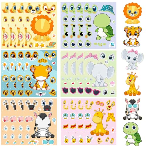 OZXVXZO Sticker Tiere - 24 Stück Tier Aufkleber Kinder, Kawaii Aufkleber für Wasserflaschen,Telefon, Laptop, Wasserfeste Vinyl Aufkleber für Teenager, Mädchen, Jungen von OZXVXZO