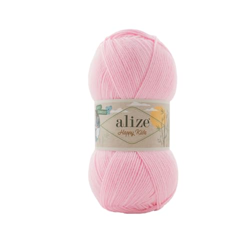 Alize Happy Kids Strickgarn, 100g mit Wolle und Bambus - einfarbige Bambuswolle, Weich und Langlebig (185) von OZYOL