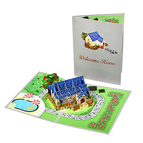 3D-Haus-Pop-Up-Grußkarte zum Einzug, Willkommenskarten mit Umschlag, für alle Gelegenheiten, Umzugsparty, 3D-Pop-Up-Karten von Oadnijuie