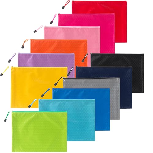 Oaimyy-12 Stück,B5,Oxford-Gewebe Reißverschluss Tasche, Zip Datei Ordner Puzzle Taschen zum Organisieren, Bürobedarf, Reisen,Brettspielspeicher, Klassenorganisation,Rätsel, Reiseaufbewahrung ﻿ von Oaimyy